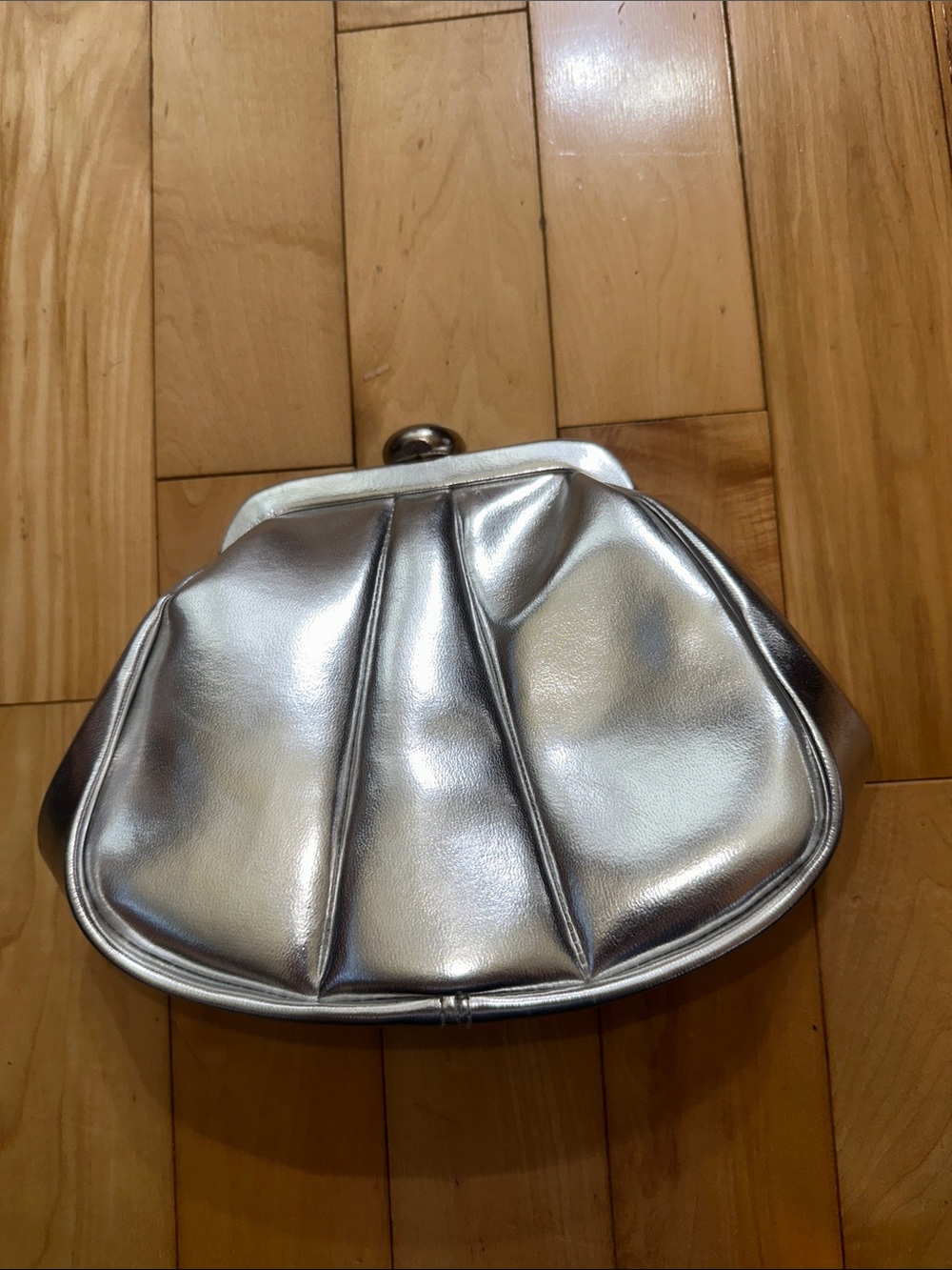 Vintage Silver Metallic Women's Clutch Purse